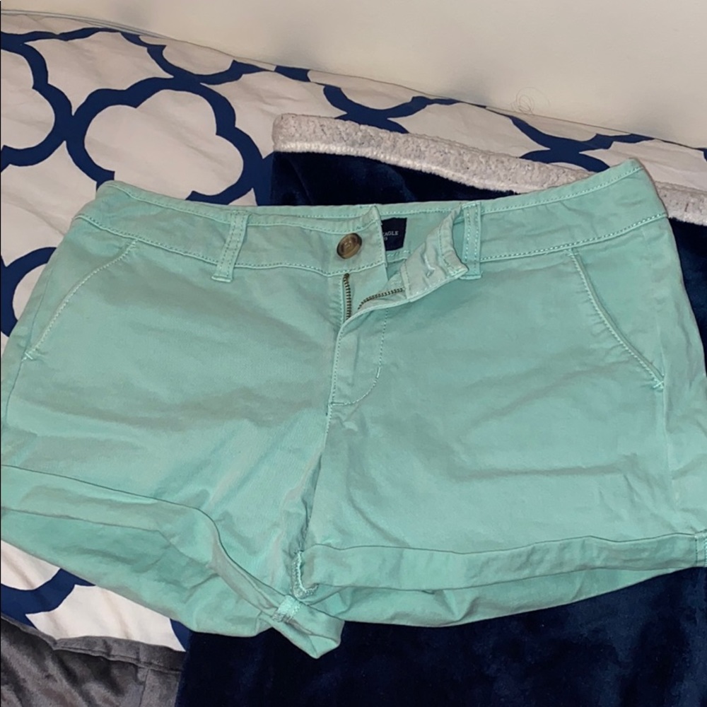 American eagle light blue/greenish midi shorts